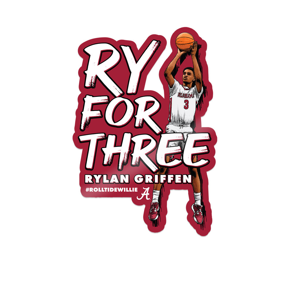 Alabama - NCAA Men's Basketball :  Rylan Griffen  x Roll Tide Willie -  Sticker Individual Caricature