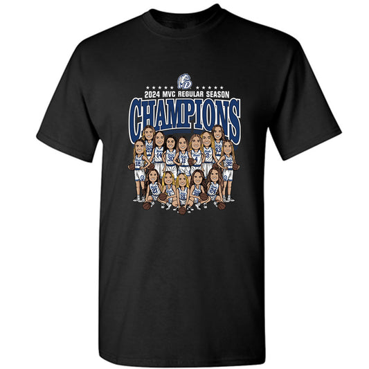Drake - NCAA Women's Basketball : 2024 Regular Season Champions - T-Shirt Team Caricature