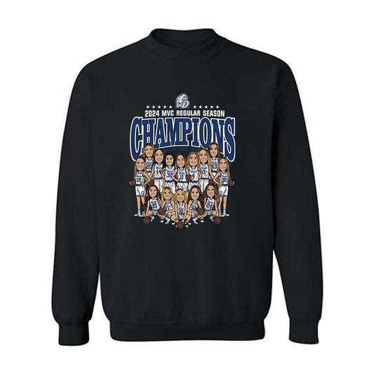 Drake - NCAA Women's Basketball : 2024 Regular Season Champions - Crewneck Sweatshirt Team Caricature