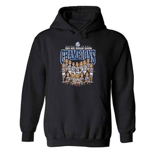 Drake - NCAA Women's Basketball : 2024 Regular Season Champions - Hooded Sweatshirt Team Caricature