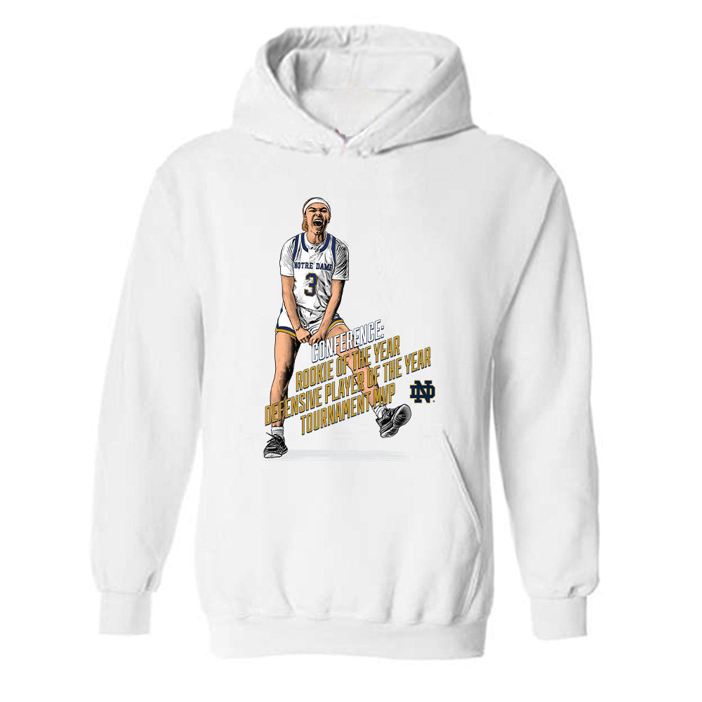 Notre Dame - NCAA Women's Basketball : Hannah Hidalgo - Hooded Sweatshirt Individual Caricature