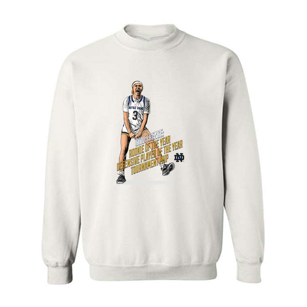 Notre Dame - NCAA Women's Basketball : Hannah Hidalgo - Crewneck Sweatshirt Individual Caricature