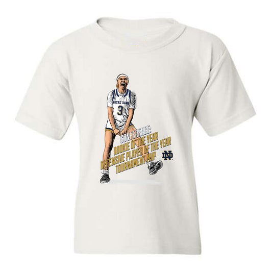 Notre Dame - NCAA Women's Basketball : Hannah Hidalgo - Youth T-Shirt Individual Caricature