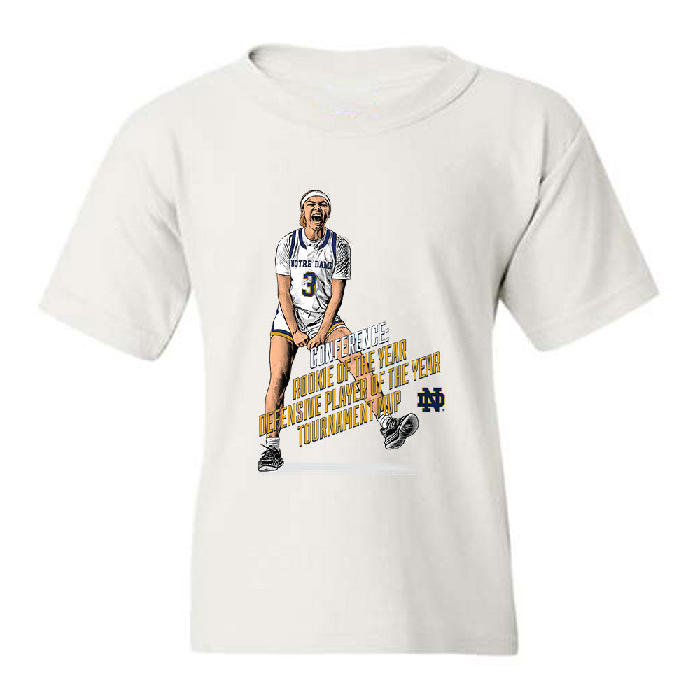 Notre Dame - NCAA Women's Basketball : Hannah Hidalgo - Youth T-Shirt Individual Caricature