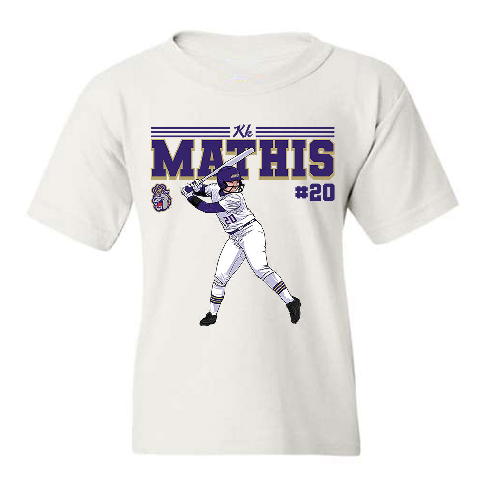 JMU - NCAA Softball : Kk Mathis - Youth T-Shirt Individual Caricature