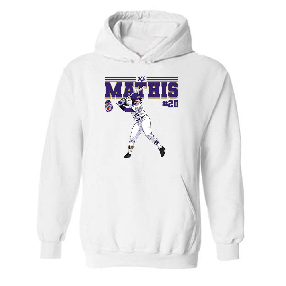 JMU - NCAA Softball : Kk Mathis - Hooded Sweatshirt Individual Caricature