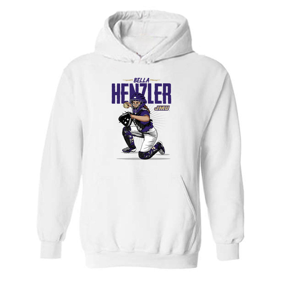 JMU - NCAA Softball : Bella Henzler - Hooded Sweatshirt Individual Caricature
