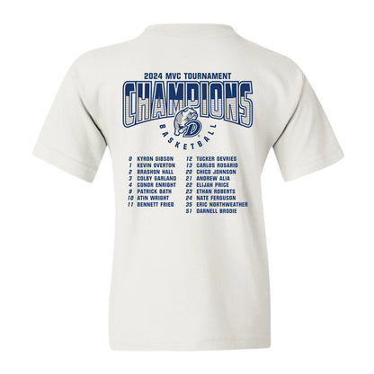 Drake - NCAA Men's Basketball : 2024 Tournament Champions - Youth T-Shirt Roster Shirt