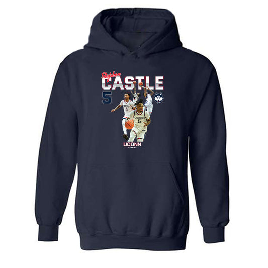 UConn - NCAA Men's Basketball : Stephon Castle - Official 2023 - 2024 Post Season Hooded Sweatshirt