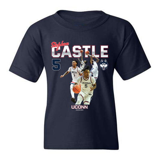 UConn - NCAA Men's Basketball : Stephon Castle - Official 2023 - 2024 Post Season Youth T-Shirt