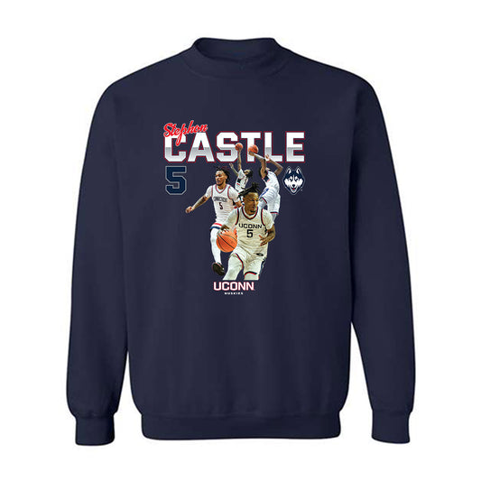 UConn - NCAA Men's Basketball : Stephon Castle - Official 2023 - 2024 Post Season Crewneck Sweatshirt