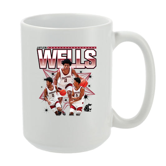 WSU - NCAA Men's Basketball : Jaylen Wells - Official 2023 - 2024 Post Season  Mug