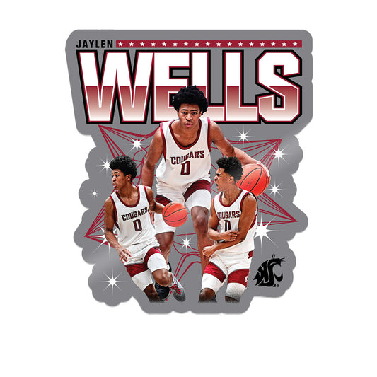 WSU - NCAA Men's Basketball : Jaylen Wells - Official 2023 - 2024 Post Season  Sticker