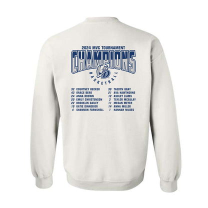 Drake - NCAA Women's Basketball : 2024 MVC Tournament Champions - Crewneck Sweatshirt Roster Shirt