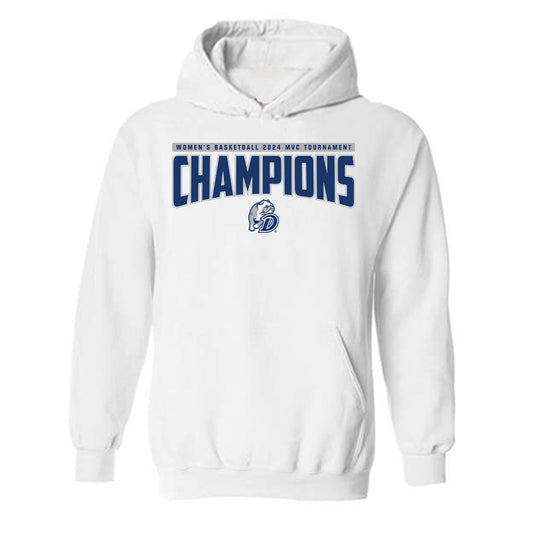 Drake - NCAA Women's Basketball : 2024 MVC Tournament Champions - Hooded Sweatshirt Roster Shirt