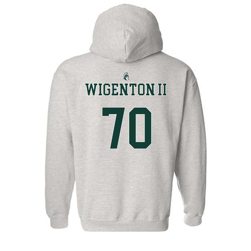 Michigan State - NCAA Football : Kevin Wigenton II Vintage Football Hooded Sweatshirt