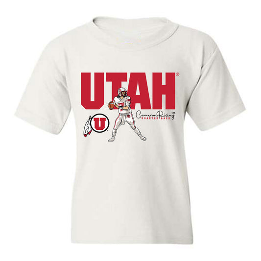 Utah - NCAA Football : Cameron Rising - Youth T-Shirt Individual Caricature