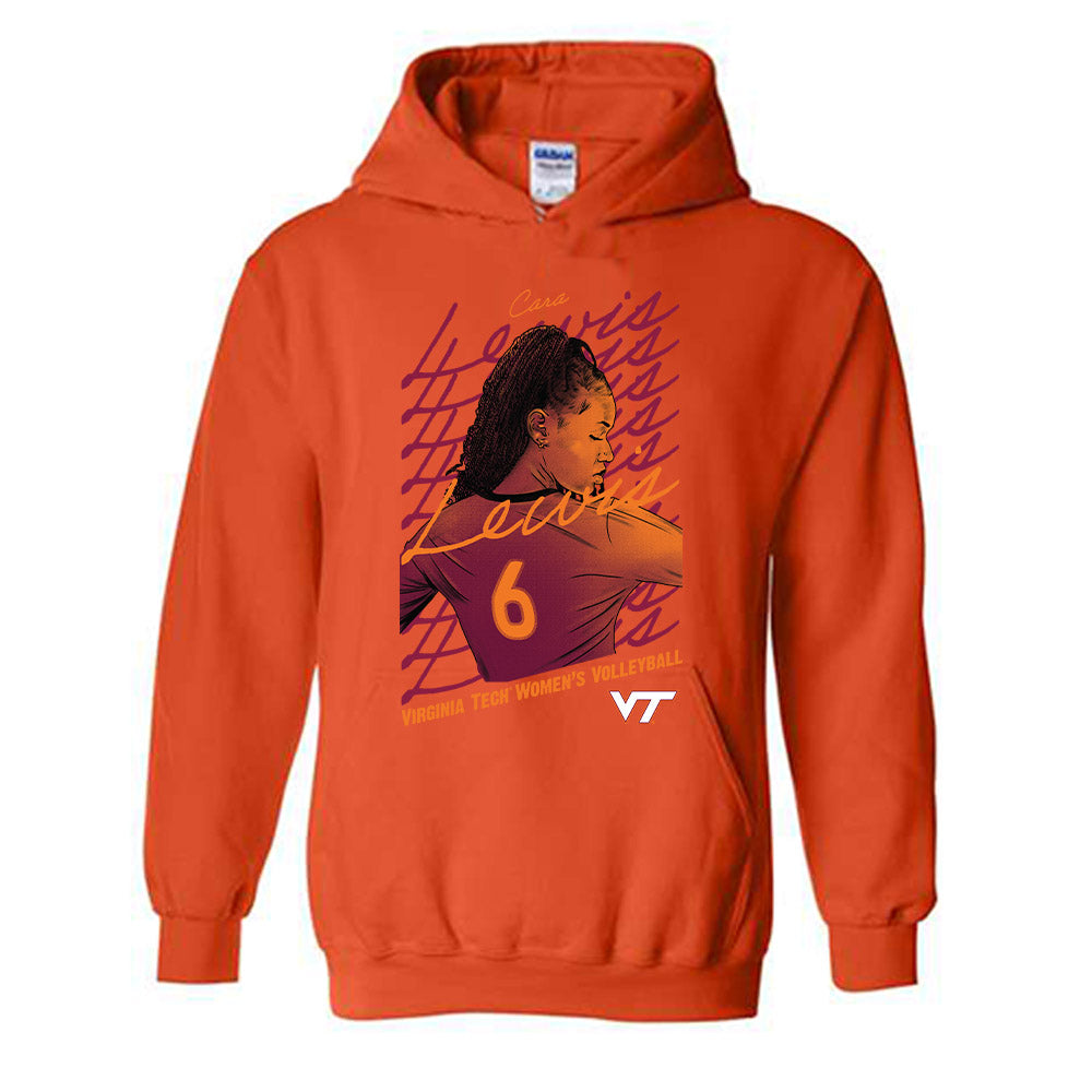 Virginia Tech - NCAA Women's Volleyball : Cara Lewis Set Hooded Sweatshirt