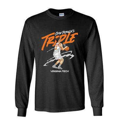 Virginia Tech - NCAA Men's Basketball : Sean Pedulla Triple Long Sleeve T-Shirt
