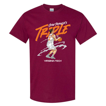 Virginia Tech - NCAA Men's Basketball : Sean Pedulla Triple T-Shirt