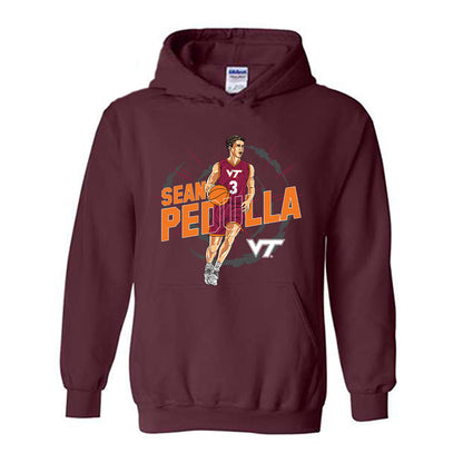 Virginia Tech - NCAA Men's Basketball : Sean Pedulla Playmaker Hooded Sweatshirt