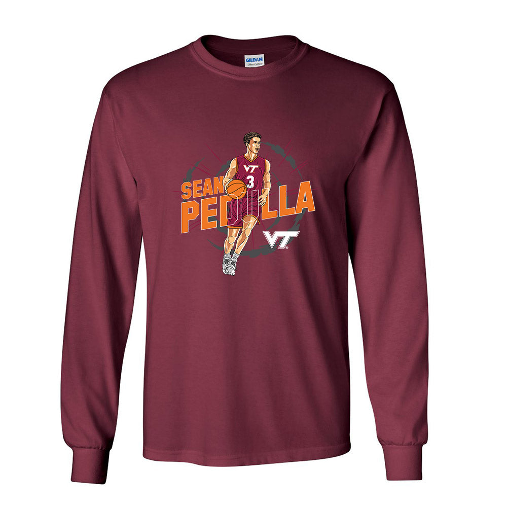 Virginia Tech - NCAA Men's Basketball : Sean Pedulla Playmaker Long Sleeve T-Shirt