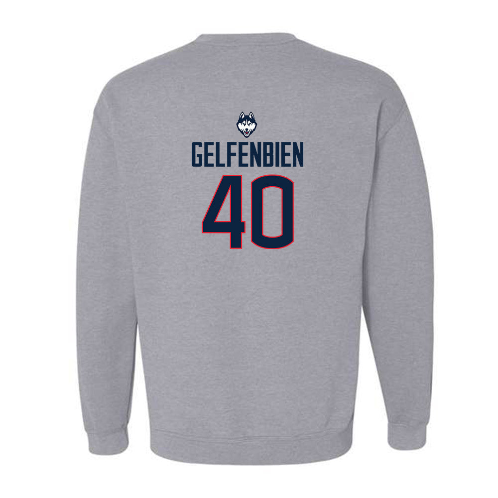 UConn - NCAA Women's Basketball Legends : Jill Gelfenbien - Crewneck Sweatshirt Classic Shersey