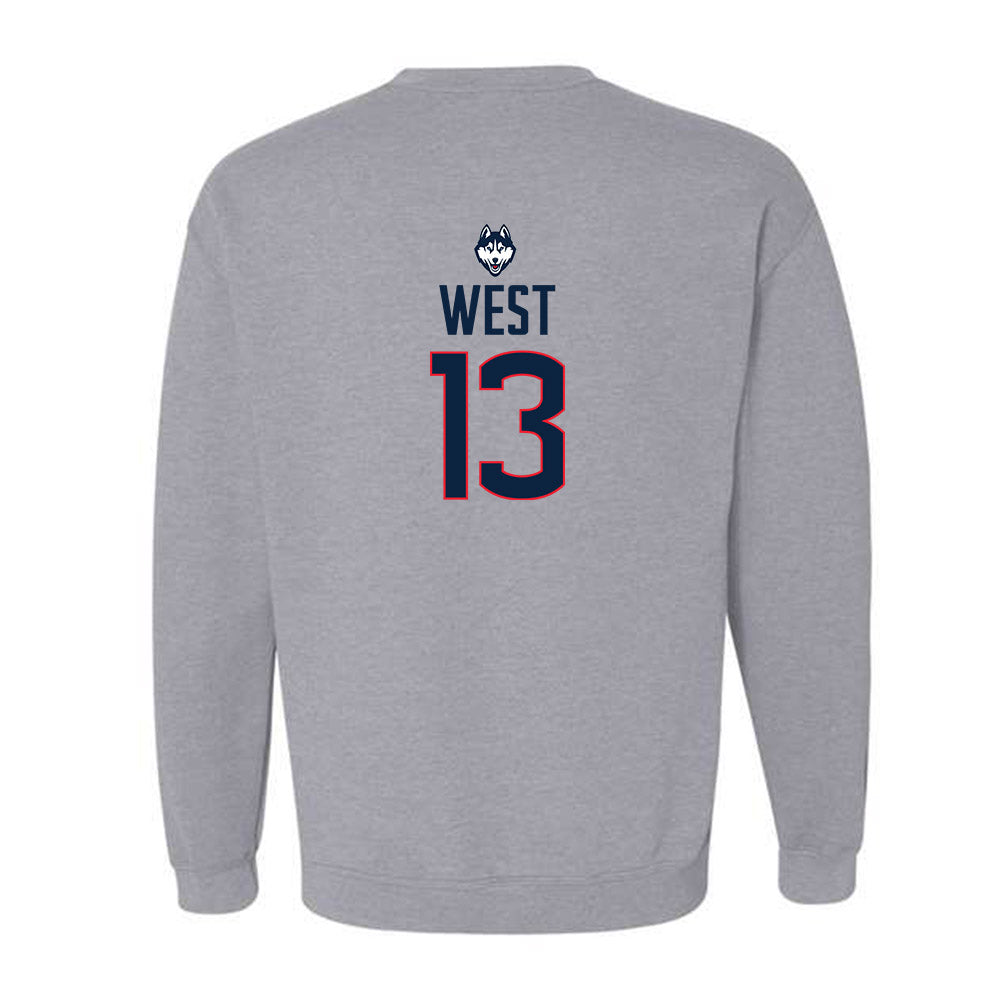 UConn - NCAA Baseball : Charlie West - Crewneck Sweatshirt Classic Shersey