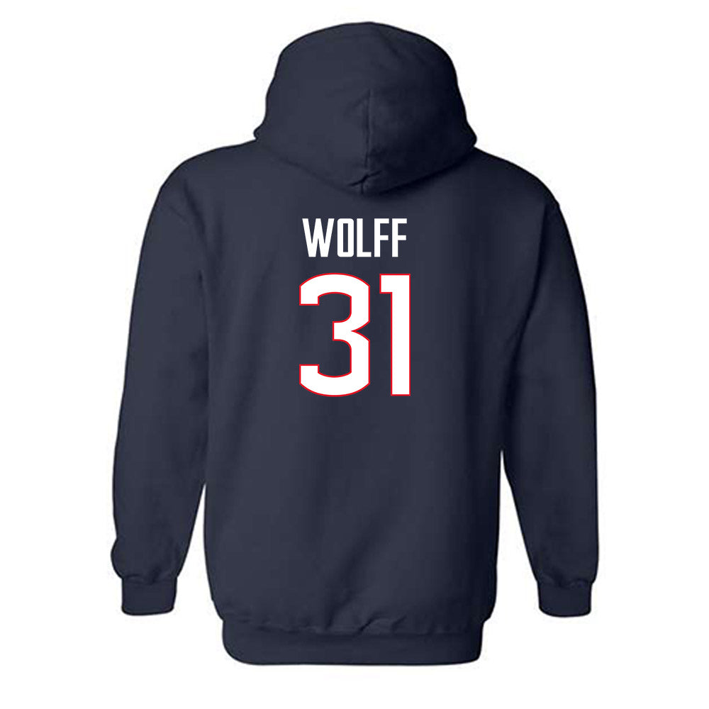 UConn - NCAA Baseball : Devin Wolff - Hooded Sweatshirt Classic Shersey