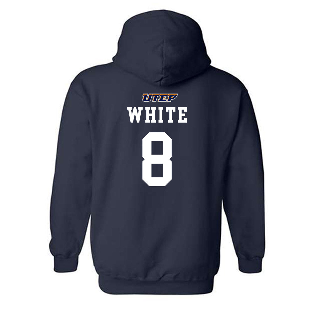 UTEP - NCAA Football : Emari White Shersey Hooded Sweatshirt