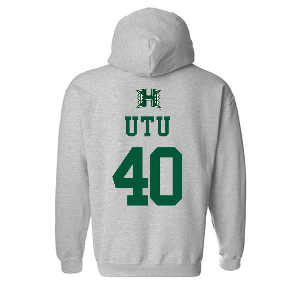 Hawaii - NCAA Football : DJ Utu Hooded Sweatshirt
