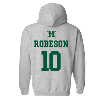 Hawaii - NCAA Men's Basketball : Logan Robeson - Hooded Sweatshirt Classic Shersey