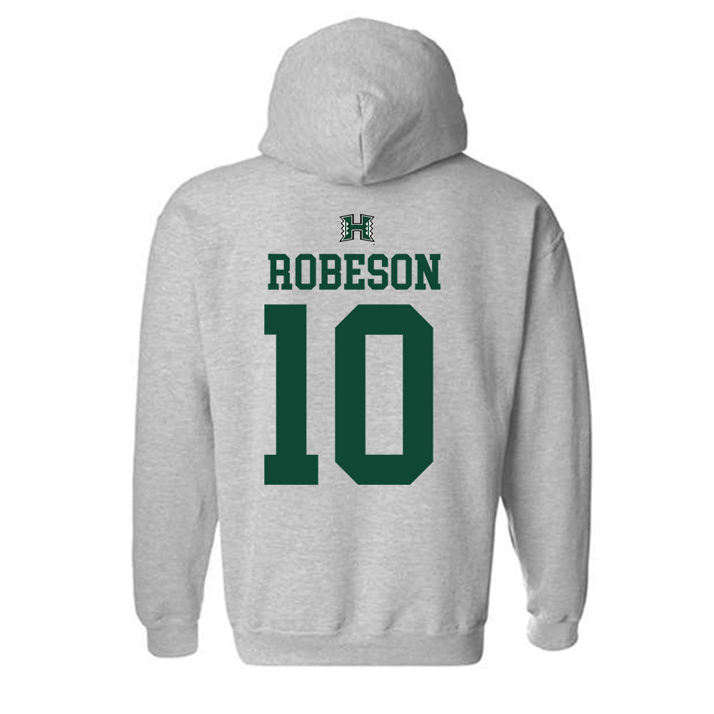 Hawaii - NCAA Men's Basketball : Logan Robeson - Hooded Sweatshirt Sports Shersey