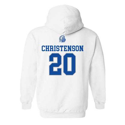 Drake - NCAA Women's Basketball : Emily Christenson - Hooded Sweatshirt Sports Shersey