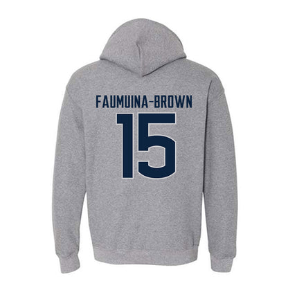 UConn - NCAA Football : Tui Faumuina-Brown Hooded Sweatshirt