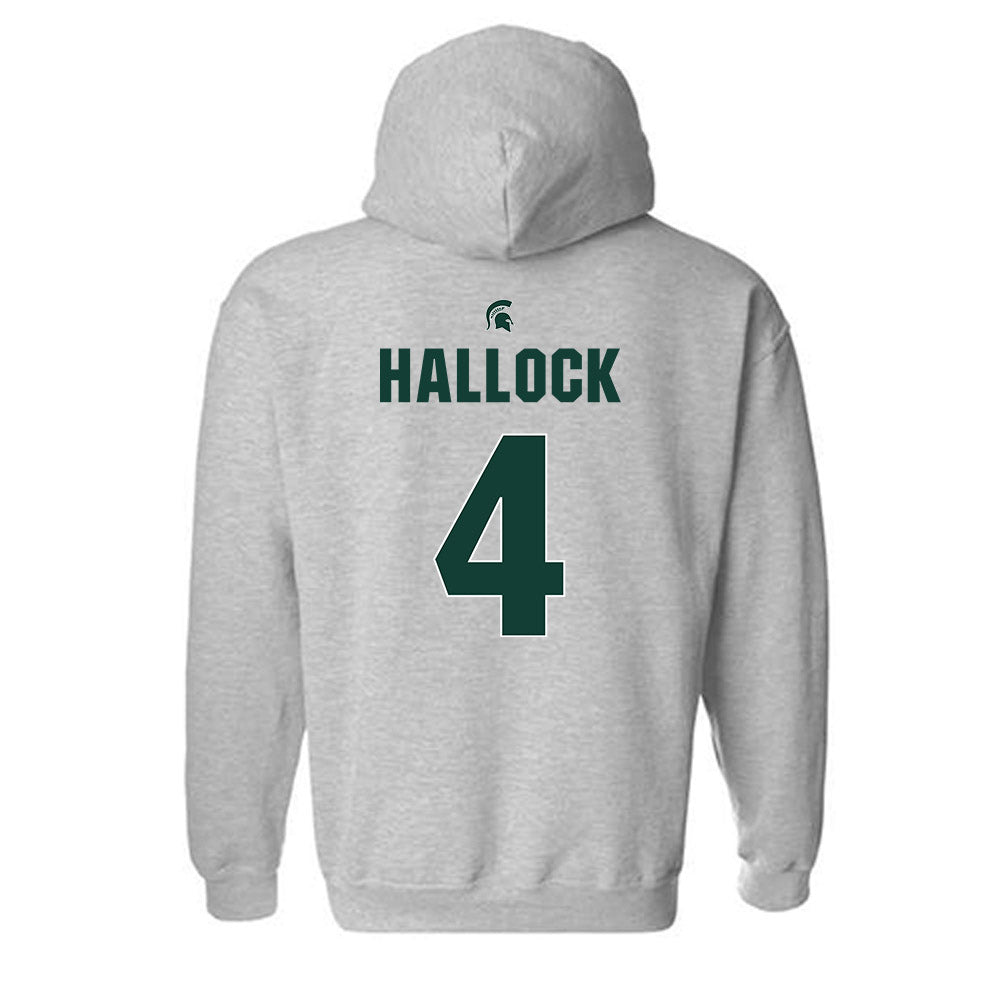 Michigan State - NCAA Women's Basketball : Theryn Hallock - Hooded Sweatshirt Classic Shersey