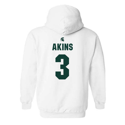 Michigan State - NCAA Men's Basketball : Jaden Akins - Hooded Sweatshirt Classic Shersey