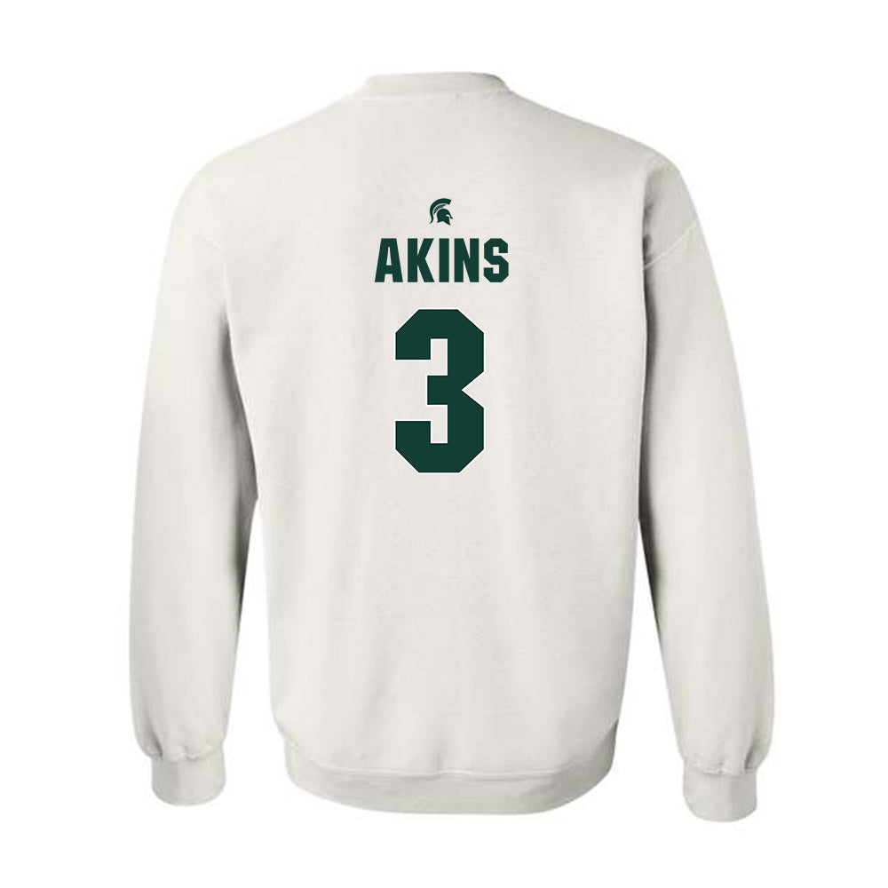 Michigan State - NCAA Men's Basketball : Jaden Akins - Crewneck Sweatshirt Classic Shersey