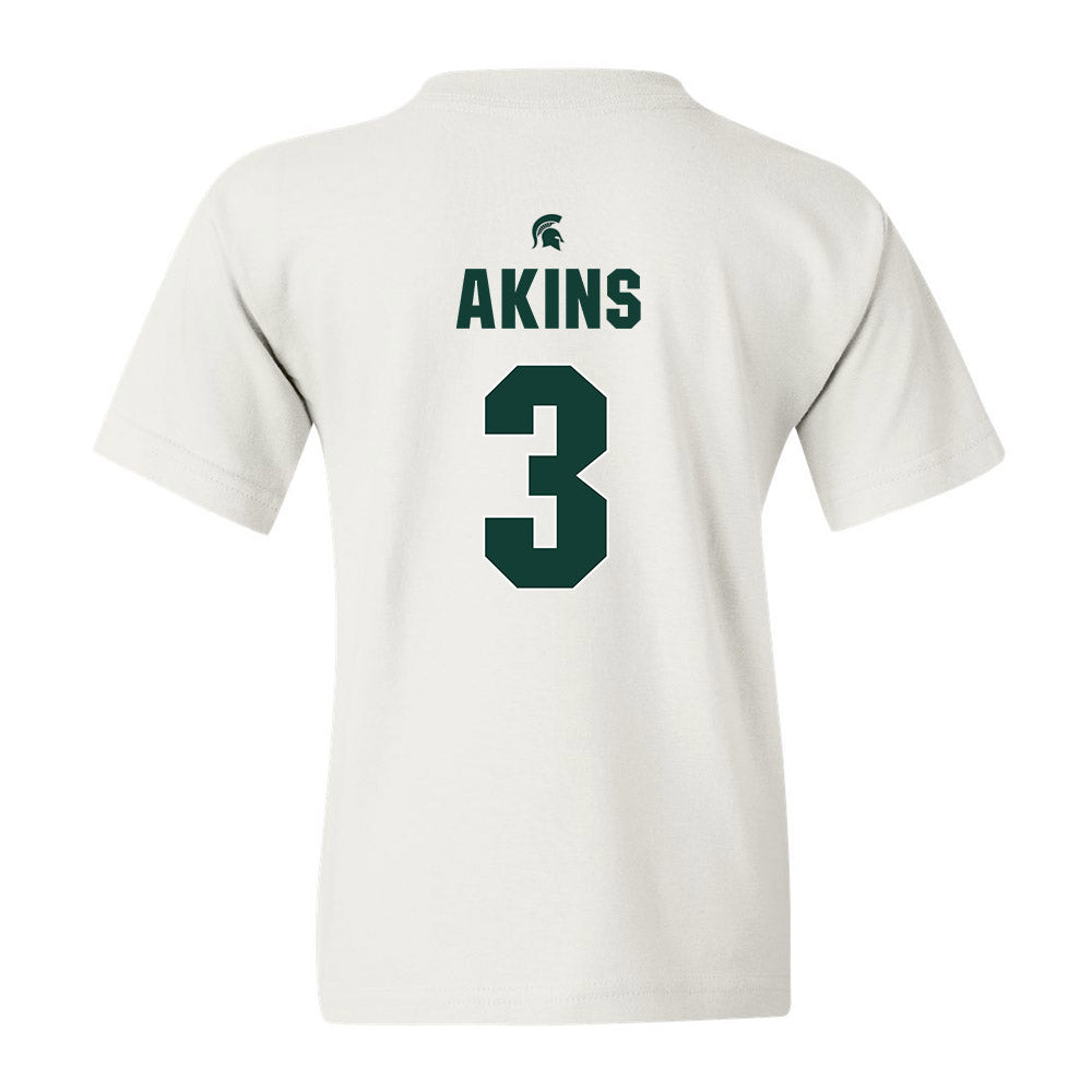 Michigan State - NCAA Men's Basketball : Jaden Akins - Youth T-Shirt Classic Shersey