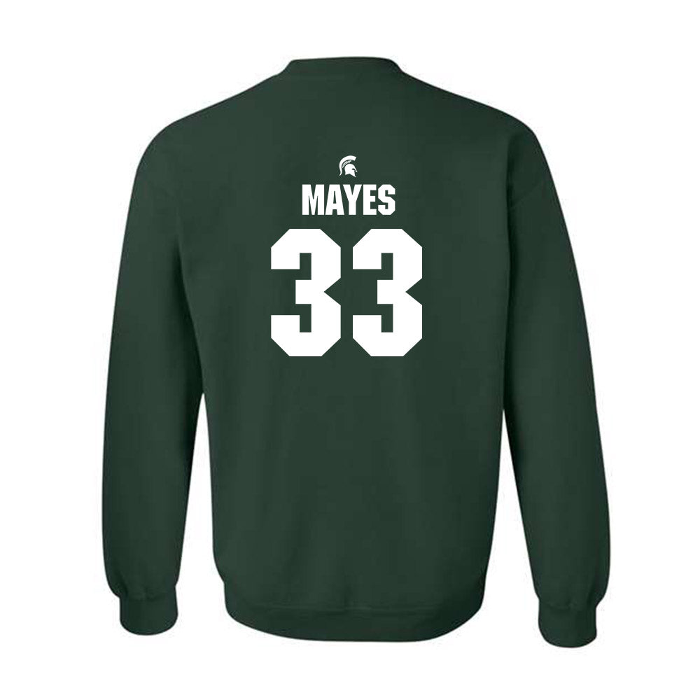 Michigan State - NCAA Baseball : Casey Mayes - Crewneck Sweatshirt Classic Shersey