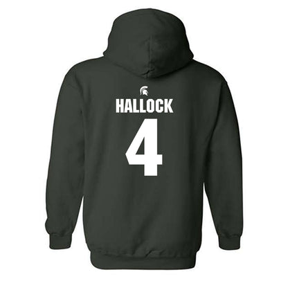 Michigan State - NCAA Women's Basketball : Theryn Hallock - Hooded Sweatshirt Classic Shersey