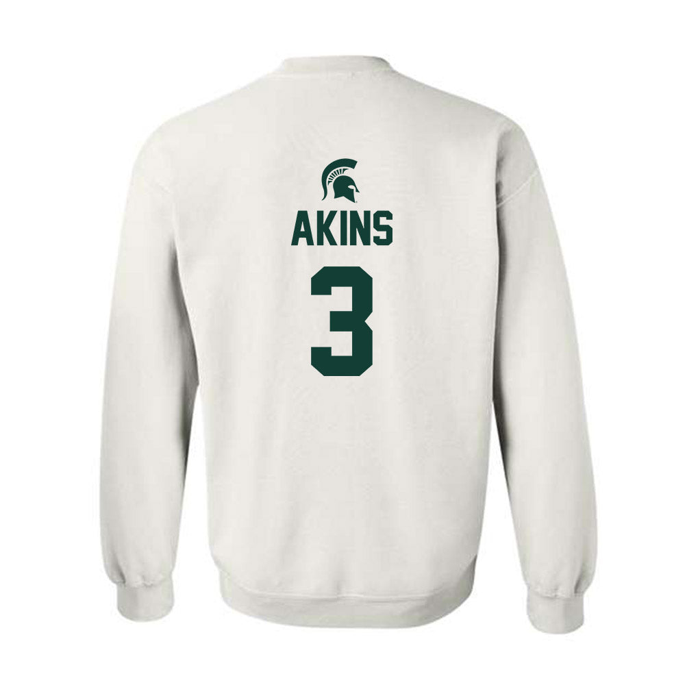 Michigan State - NCAA Men's Basketball : Jaden Akins - Crewneck Sweatshirt Sports Shersey