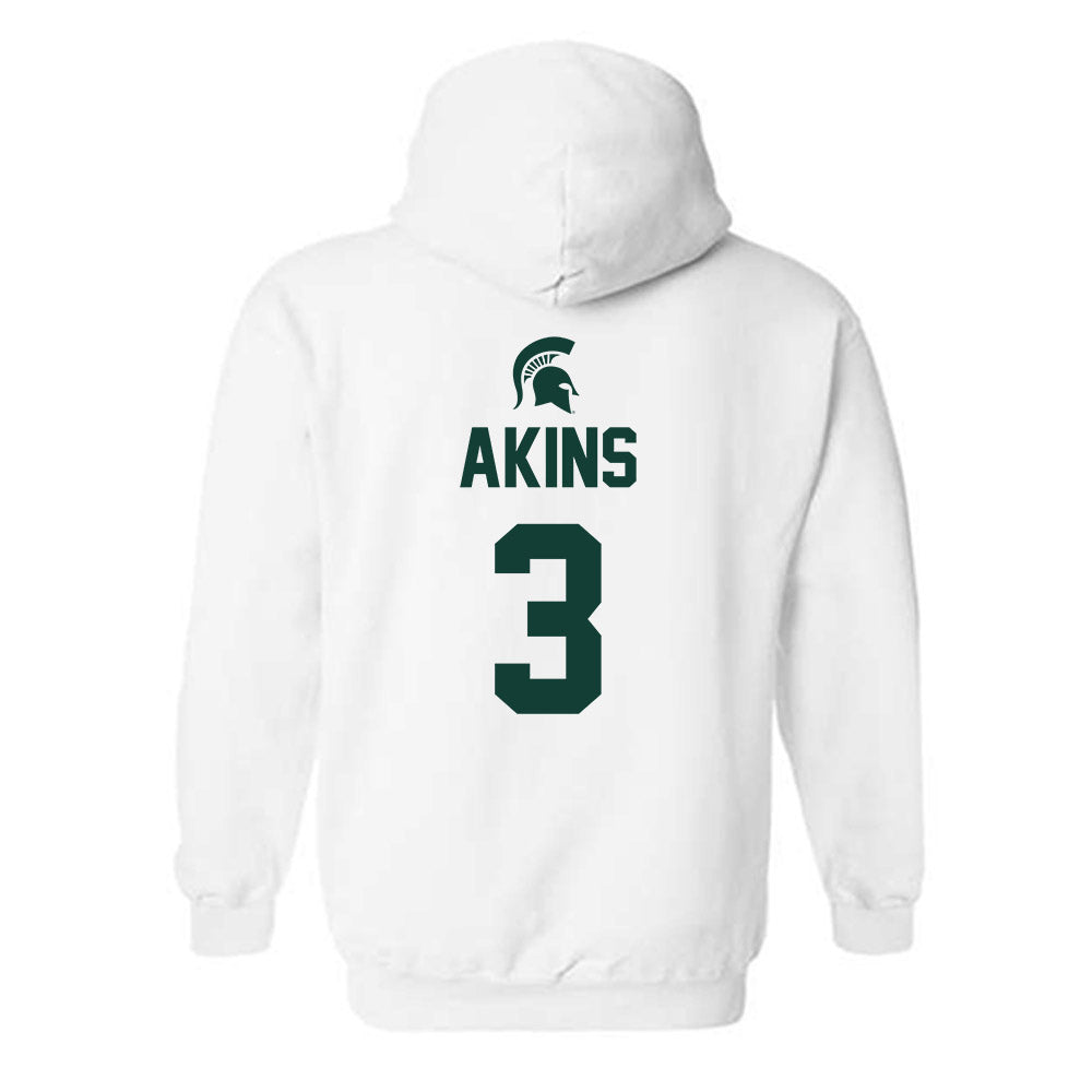 Michigan State - NCAA Men's Basketball : Jaden Akins - Hooded Sweatshirt Sports Shersey