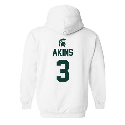 Michigan State - NCAA Men's Basketball : Jaden Akins - Hooded Sweatshirt Sports Shersey