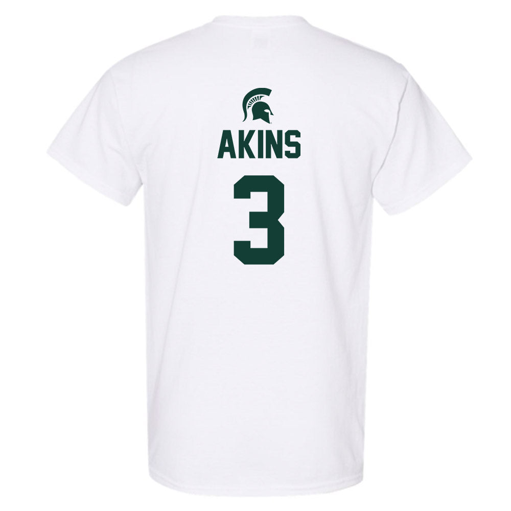 Michigan State - NCAA Men's Basketball : Jaden Akins - T-Shirt Sports Shersey