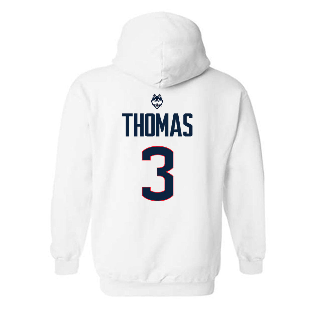 UConn - NCAA Men's Soccer : Mikah Thomas - Hooded Sweatshirt Sports Shersey