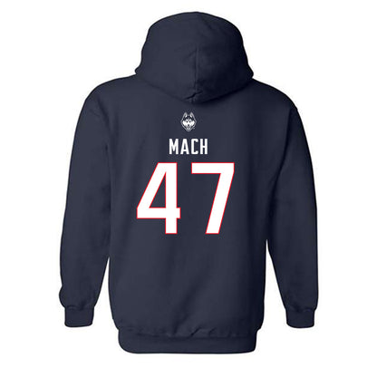 UConn - NCAA Baseball : Alex Mach - Hooded Sweatshirt Sports Shersey