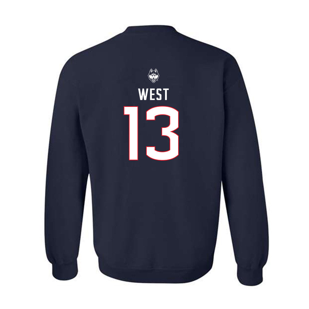 UConn - NCAA Baseball : Charlie West - Crewneck Sweatshirt Sports Shersey