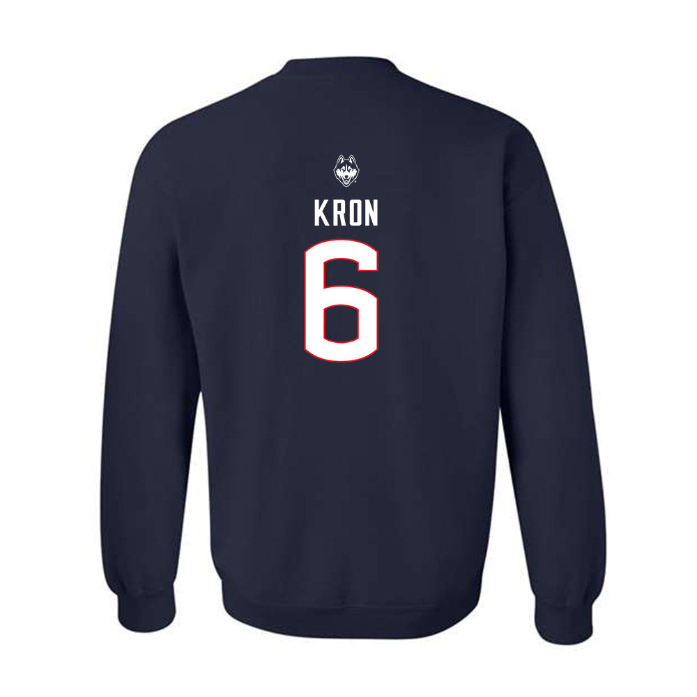 UConn - NCAA Baseball : Drew Kron - Crewneck Sweatshirt Sports Shersey