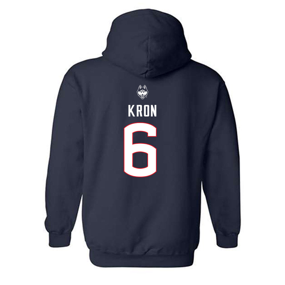 UConn - NCAA Baseball : Drew Kron - Hooded Sweatshirt Sports Shersey